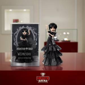 Monster High Wednesday Doll, Rave’N Wednesday Collectible in Black Gothic Gown