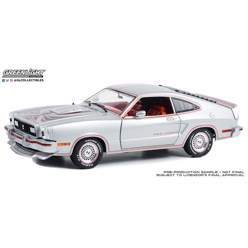 1978 Ford Mustang II King Cobra Silver Metallic 1:18 Scale Die-Cast Metal Vehicle - Image 3